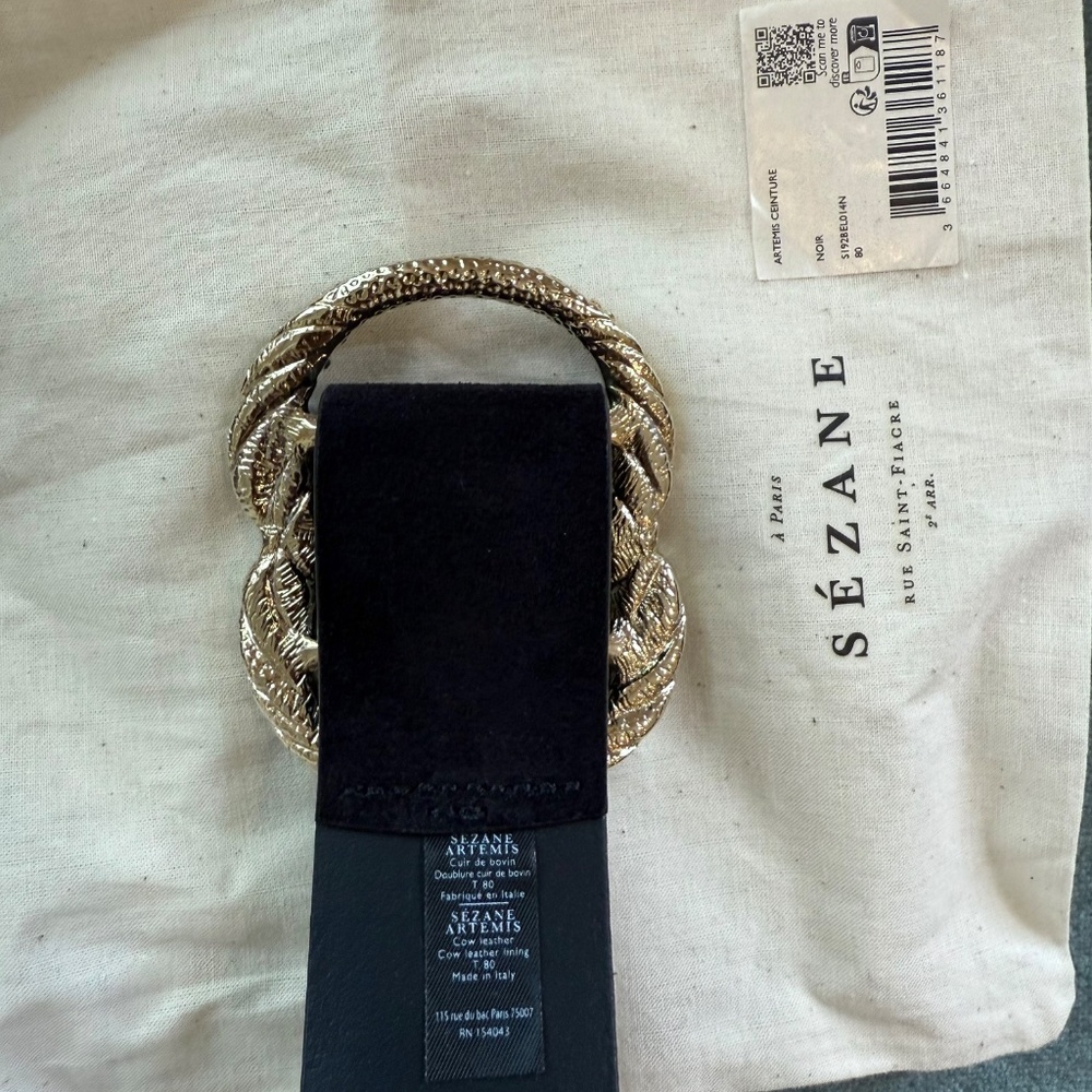 Sezane Artemis Belt, Black - Picture 6 of 6